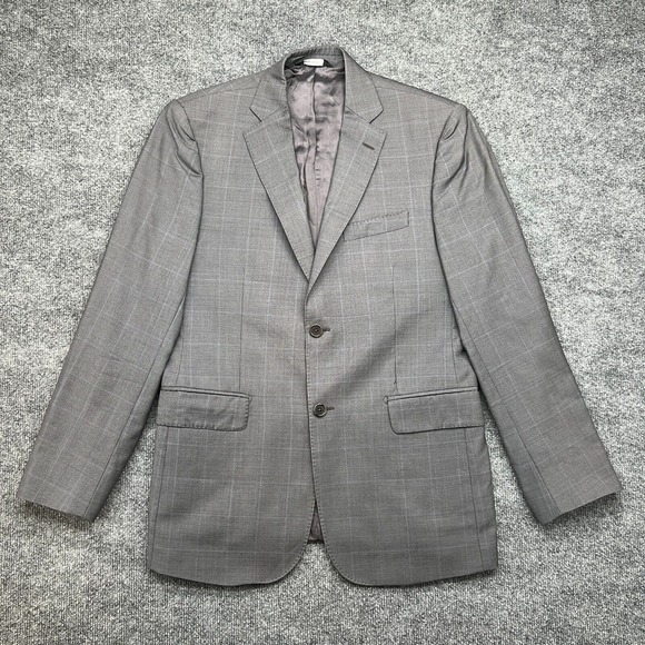 Z ZEGNA Sport Coat Suit Jacket Mens Size 38 Slim Drop 6R Blazer Windowpane